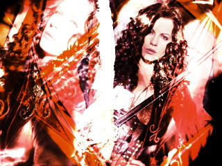 Woman guitar man background guitar - her hand and a man in the background free wallpaper