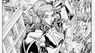 Black white drawing man surrounded - michael kaluta free wallpaper