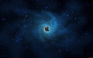 Apple logo galaxy stars blue - amir zand free wallpaper