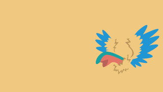 Cartoon character blue red bird - vector art free wallpaper for desktop
