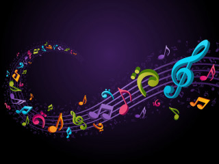 Colorful musical note notes purple - musical free wallpaper
