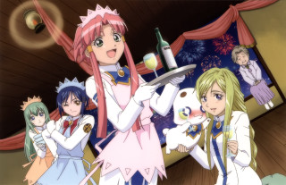 Anime girls food wine tray - a wine glass free wallpaper