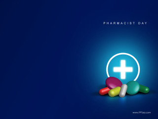 Blue background pills plus sign - a blue circle free wallpaper