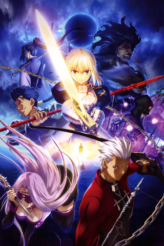 Anime characters swords sky clouds 2 - ufotable free wallpaper for mobile