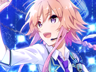 Pink hair girl hologram aurora - a white shirt and tie free wallpaper