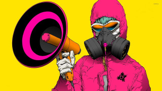Person pink jacket megaphone pink - diego gisbert llorens free wallpaper