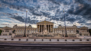 Large building flag pole cloudy - berlin secession free wallpaper for desktop