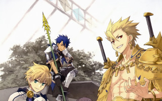 Anime characters group building sky - a sky background and trees free wallpaper