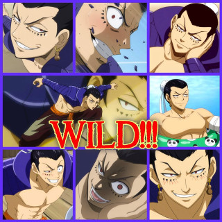 Anime collage wild characters man - the middle of them free wallpaper
