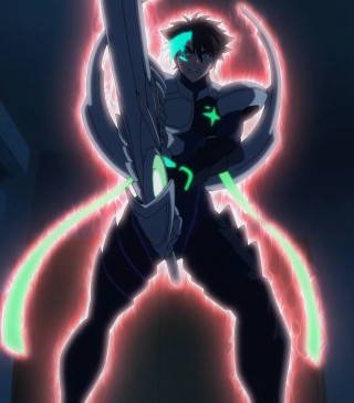 Man holding sword dark room 4 - free neon wallpaper for tablet