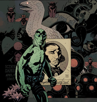 Man green suit painting bird - free aesthetic wallpaper for tablet