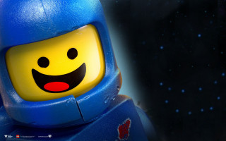 Lego man blue helmet starry - a red light free wallpaper