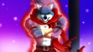 Cartoon wolf red scarf neck - a red scarf free wallpaper