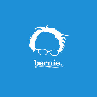 Blue background white bernie logo - the right side of the image free wallpaper for tablet