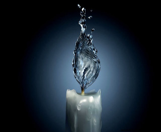 Candle water splash blue light 2 - the dark room free wallpaper