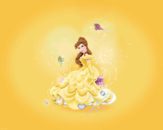 Cartoon character yellow dress bird - above her head free wallpaper