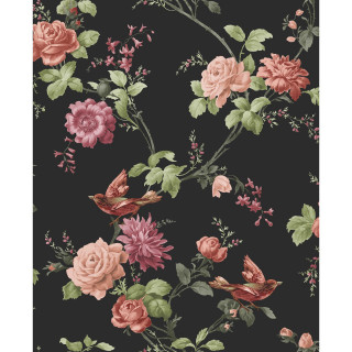Black background flowers birds nature - free vintage wallpaper for tablet