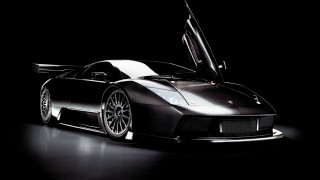Black sports car open dark - its door free wallpaper