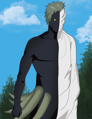 Man black cape trees clouds - a black body free wallpaper