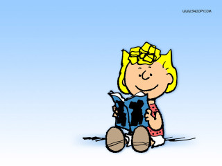 Cartoon girl reading book blue - graphic novel free wallpaper