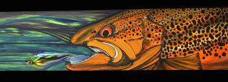 Fish in mouth painting - canvas free wallpaper