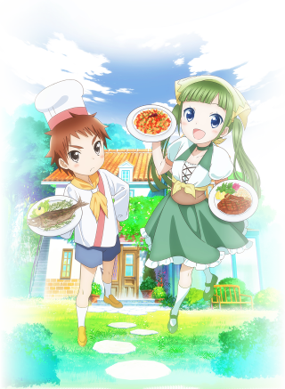 Anime girls food house sky - a house free wallpaper for mobile