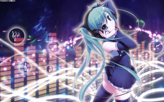 Anime girl blue hair city - a anime girl free wallpaper for desktop