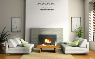 Living room fireplace couch chair - modern free wallpaper for desktop