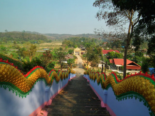 Stairway decorations town view distance - decoration free wallpaper