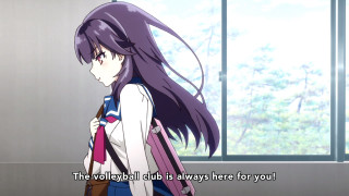 Girl purple hair backpack window - there free wallpaper