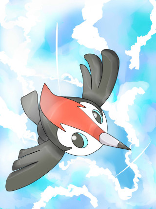 Bird flying sky clouds blue - free bird wallpaper for mobile