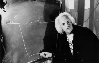 Man chalkboard writing stick hand - his hand in front of him free wallpaper