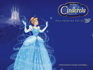 Cinderella cartoon character blue dress - the bottom free wallpaper