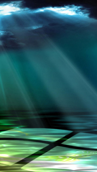 Cross water sky sun rays - volumetric free wallpaper for mobile