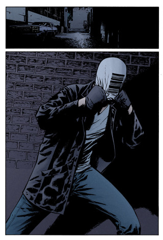 Man mask brick wall background - free dark wallpaper for mobile