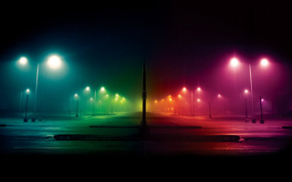 Street light night lights glow 2 - neon color free wallpaper