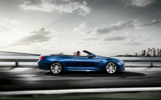 Blue convertible car road bridge - convertible free wallpaper