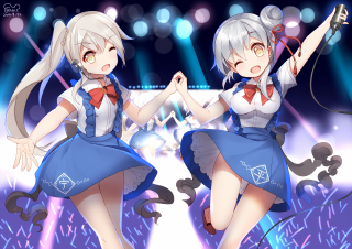 Anime girls dancing stage lights - a stage free wallpaper