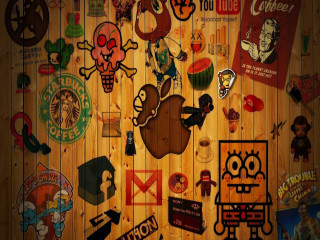 Wooden wall stickers brands coffee - cool free wallpaper