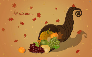 Thanksgiving turkey fruit autumn card - a turkey free wallpaper