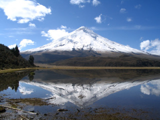 Mountain reflection water sky clouds 2 - quito school free wallpaper