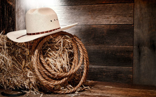 Cowboy hat rope wooden floor - a cowboy hat free wallpaper