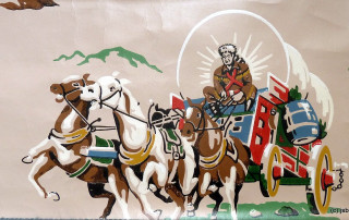 Man riding horse drawn carriage - public free wallpaper