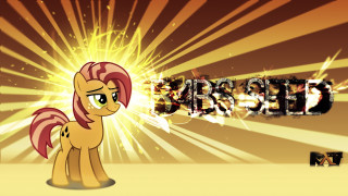 Pony pink mane yellow cerber - explosion free wallpaper