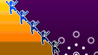 People climbing stairs bubbles rainbow - white dot free wallpaper