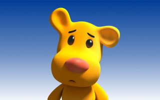 Yellow teddy bear blue sky 2 - unreal engine 5 quality free wallpaper