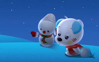 Stuffed animals snow night stars 3 - stuffed animal free wallpaper