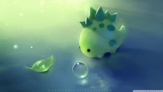 Green blue toy leaf water - toy free wallpaper