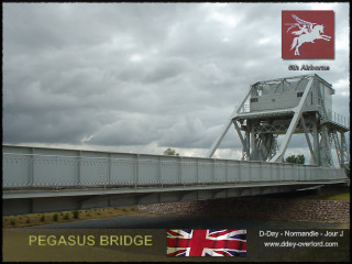 Pegasus bridge flag sign cloudy - a sign above free wallpaper