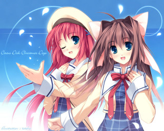 Anime girls long hair hats 3 - long hair and hats free wallpaper